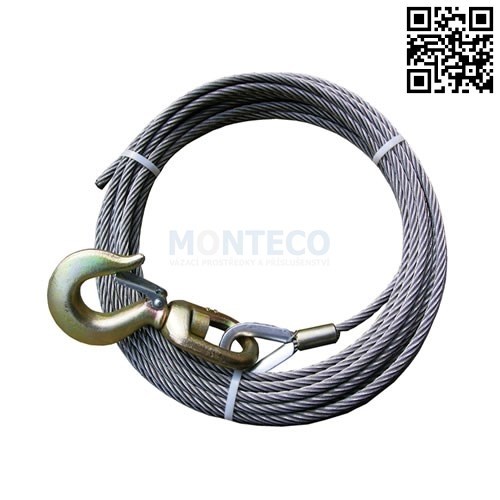 Lano do navijáku s otočným hákem pr.4mm