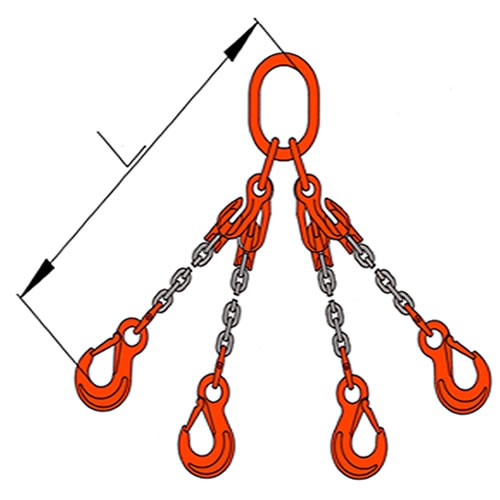 Vázací řetěz čtyřhák se zkracovači pr.13mm G100