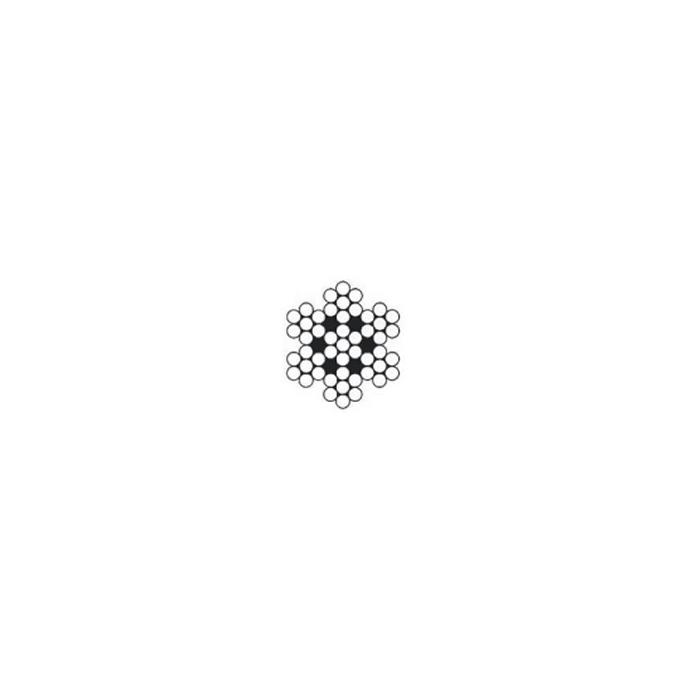 Ocelové lano pr. 1 mm, 6x7 WSC, Zn