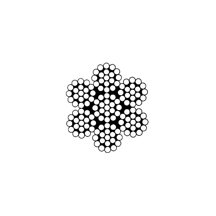 Nerezové lano pr. 4x6 mm, 7x19 s nástřikem PVC transparentní